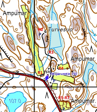 Rastien sijoittelu, P-paikat ja Kisatoimisto